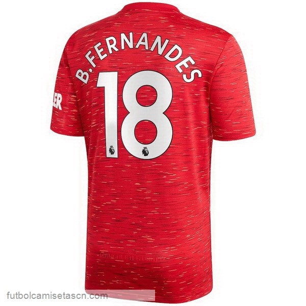 Camiseta Manchester United NO.18 B. Fernandes 1ª 2020/21 Rojo